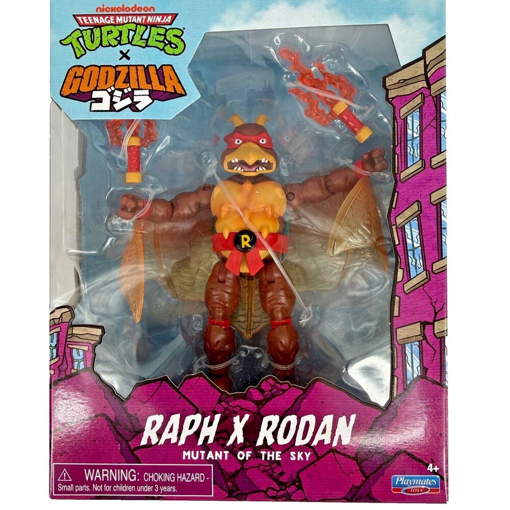 TMNT x Godzilla RAPH X RODAN Action Figure Playmates Mutant of Sky New Sealed